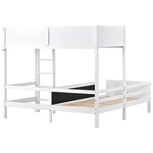 Load image into Gallery viewer, Children's Bed Frame 3FT, Bunk Bed for Kids with Blackboard & Ladder for 2 People, Pine Wood, 198x165x198.5 cm(BxHxT)