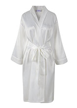 Load image into Gallery viewer, CrystalsRus Varsany Wedding Day Rhinestone Satin Ivory The Bride Bathrobe Personalised Honeymoon Dressing Gown