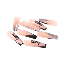 Load image into Gallery viewer, Brishow Coffin False Nails Long Fake Nails Dragon Press on Nails Bellarina Acrylic Stick on Nails 24pcs for Women and Girls