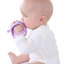 Load image into Gallery viewer, Smily Mia Penguin Buddy Never Drop Silicone Baby Teething Toy for 0-6month Infants, Baby Chew Toys for Sucking Needs, Hand Pacifier for Breast Feeding Babies, Car Seat Toy for New Born,Light Purple