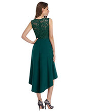 Load image into Gallery viewer, KOJOOIN Women's Dress Vintage Floral Bridesmaid Sleeveless Dress Lace Dress Wedding Evening Party Cocktail Midi Prom High Waist Dresses Green L