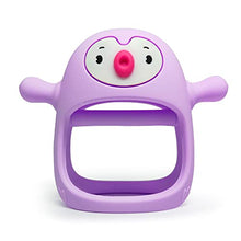 Load image into Gallery viewer, Smily Mia Penguin Buddy Never Drop Silicone Baby Teething Toy for 0-6month Infants, Baby Chew Toys for Sucking Needs, Hand Pacifier for Breast Feeding Babies, Car Seat Toy for New Born,Light Purple