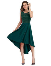 Load image into Gallery viewer, KOJOOIN Women's Dress Vintage Floral Bridesmaid Sleeveless Dress Lace Dress Wedding Evening Party Cocktail Midi Prom High Waist Dresses Green L