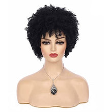 Load image into Gallery viewer, Baruisi Short Curly Afro Wigs for Women Black Kinky Curls Synthetic Costume Cosplay Hair Wig (Natural Black)