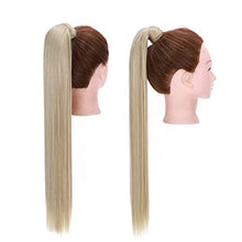 Load image into Gallery viewer, S-noilite® Trendy 26"(66cm) Straight Ash Blonde mix Bleach Blonde Wrap Around Ponytail Clip in Hair Extension Strap Pony Tail Long Popluar Style