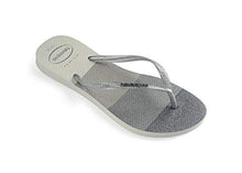 Load image into Gallery viewer, Havaianas Kid's Slim Glitter Palette Flip-Flop, White, 12C
