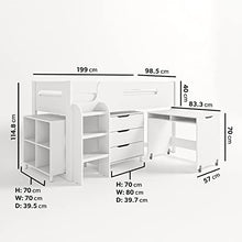 Load image into Gallery viewer, Dynamo White Mid Sleeper Cabin Bed with Storage and Desk