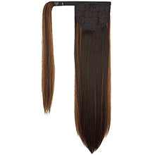Load image into Gallery viewer, Straight Ponytail Extension 28 Inch Heat Resistant Synthetic Natural Hairpiece Wrap Around Pony Tail Hair Extensions for Black Women Hair Piece