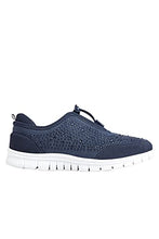 Load image into Gallery viewer, Yours - Navy Embellished Trainers in Extra Wide Eee Fit - Women's