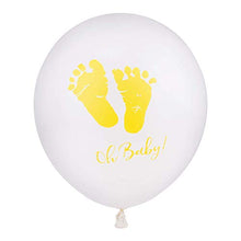 Load image into Gallery viewer, Baby Shower Decorations & Games Pack for Boys/Girls. Unisex Gold/Yellow Design Decos. Bingo + 3 Other Games & Full Set of Baby Shower Decorations - incl Mummy to be Sash, Bunting, Balloons & Confetti.