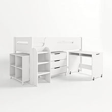 Load image into Gallery viewer, Dynamo White Mid Sleeper Cabin Bed with Storage and Desk
