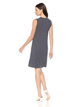 Load image into Gallery viewer, Daily Ritual Women's Jersey Relaxed-Fit Muscle-Sleeve Swing Dress, Navy/White, Stripes, L