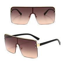 Load image into Gallery viewer, FOENIXSONG, Pack of 2, Fashion Sunglasses Oversized Gold Frame Brown/Gray Lens UV400 Flat Top Square Glasses for Men Women