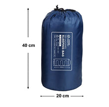 Load image into Gallery viewer, Cross Country Hooded Rectangular Sleeping Bag for Adults & Kids, Warm & Lightweight, 2 Season, for Camping, Hiking, Festivals, 210x75cm 150GSM, Full Length Zipper & Drawstring, Blue & Grey