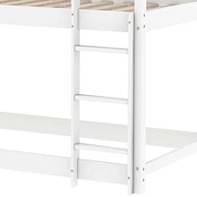 Load image into Gallery viewer, Bunk bed 3ft single bed frame with ladder, wooden kids bed frame for chlidern teenager dormitory school - 90X190cm (White)
