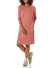 Load image into Gallery viewer, Amazon Essentials Gathered Neckline Maternity Dress, Brick Red, XL