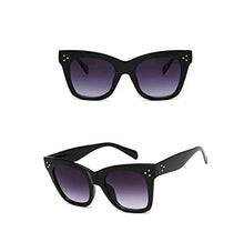 Load image into Gallery viewer, Black Celeb Cat Eye Women Ladies Sunglasses Oversized Retro Vintage Cat Eye Reflective IBIZA UK