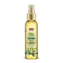Load image into Gallery viewer, African Pride Olive Miracle Weightless Heat Protection & Hair Shine Mist, Fights Humidity & Shields Against Heat Damage, Enriched with Olive & Tea Tree Oils, 4 oz