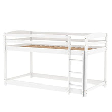 Load image into Gallery viewer, Bunk bed 3ft single bed frame with ladder, wooden kids bed frame for chlidern teenager dormitory school - 90X190cm (White)