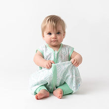 Load image into Gallery viewer, Slumbersac Toddler Summer Sleeping Bag with feet Bamboo Muslin 0.5 Tog 100cm GEO Leaf | Baby Sleep Bag with Legs for Babies from 100 to 110 cm | Baby Sleeping Bag with Legs 0.5 tog