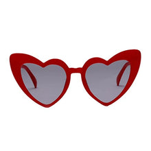 Load image into Gallery viewer, Milageto Heart Shaped Sunglasses Trendy Retro Style Sun Glasses Eyewear Streetwear - Red, 155x145x70mm