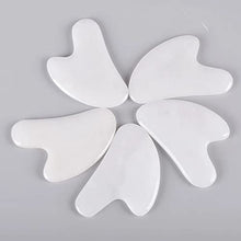 Load image into Gallery viewer, Gua Sha Massage Tool, Natural Jade Gua Sha Scraping Massage Tool, Gua Sha Facial Tool for SPA Acupuncture Therapy Treatment on Face Back, Arms, Neck, Shoulder (White)