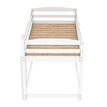 Load image into Gallery viewer, Bunk bed 3ft single bed frame with ladder, wooden kids bed frame for chlidern teenager dormitory school - 90X190cm (White)
