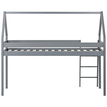 Load image into Gallery viewer, Hommdiy 3FT Treehouse Cabin Bunk Bed Loft Bed for Kids Mid-Sleeper Children Bed with Ladder 90X190CM Gray
