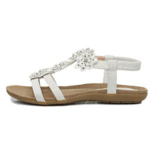 Load image into Gallery viewer, Lilley Womens White Flower Crochet Flat Sandal - Size 6 UK - White
