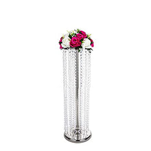 Load image into Gallery viewer, Luxurious Crystal Wedding centerpieces artificial flower stand , 70cm Metal Flower Arrangement Stand Tabletop Flower Vase for Wedding Party birthday Home Decor(SILVER)