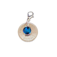 Load image into Gallery viewer, Silver Sixpence Bridal Charm | Something Blue | Garter Charm for Bridal Shower
