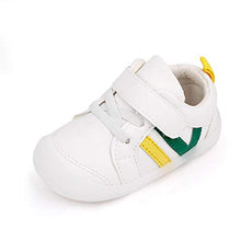 Load image into Gallery viewer, MASOCIO Baby Boys Gilrs First Walking Shoes Toddler Trainers Sneakers Infant 6-12 Months Size 3 UK Child White Green