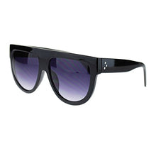 Load image into Gallery viewer, Flat Top Oversized Sunglasses Retro Modern Trendy Fashion black Size: 5 5/8" (143 mm) W x 2 1/4" (57 mm) H