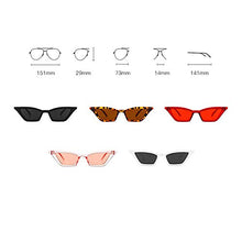 Load image into Gallery viewer, PINKLADY Slim Small Skinny Cat Eye Classic Retro Trendy Women Ladies Sunglasses (White)