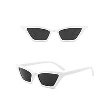 Load image into Gallery viewer, PINKLADY Slim Small Skinny Cat Eye Classic Retro Trendy Women Ladies Sunglasses (White)