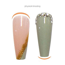 Load image into Gallery viewer, RikView Press on Nails Long Acrylic Nails Coffin Fake Nails Green Nails with Rhinestones