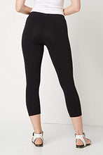 Load image into Gallery viewer, Roman Originals Women Cropped Legging Capri Pants Crop Trouser Shorts Ladies Stretch Cotton Elasticated High Waist 3/4 Length Gym Sports Workout Yoga Regular & Plus Size - Black - Size 14