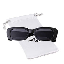 Load image into Gallery viewer, ADEWU Retro Rectangle Sunglasses for Women Men Trendy Square Sunglasses Vintage Glasses with UV400 Protection for Ladies Teen Girls Men (Z-Black)