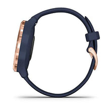 Load image into Gallery viewer, Garmin vivomove 3S Hybrid Smartwatch with Real Watch Hands and Hidden Touchscreen Display, Navy Silicone with Rose Gold Hardware