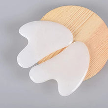Load image into Gallery viewer, Gua Sha Massage Tool, Natural Jade Gua Sha Scraping Massage Tool, Gua Sha Facial Tool for SPA Acupuncture Therapy Treatment on Face Back, Arms, Neck, Shoulder (White)