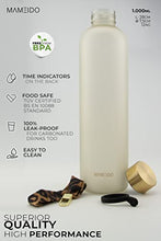 Load image into Gallery viewer, MAMEIDO 1l Water Bottle Carbon Grey - Motivational Time Markings, Non-Toxic BPA free, Leak-Proof, Tritan Co-Polyester Plastic, 1 litre water bottle, Sports Bottle