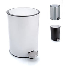 Load image into Gallery viewer, Bamodi Bathroom Bin 3L – Bathroom Bins with Lids – Small Pedal Bin for Bathroom, Toilet, Restroom – Stainless Steel Rubbish Waste Trash Can with Removable Inner Bucket (white)