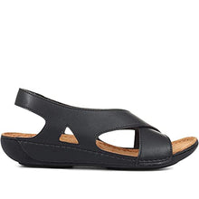 Load image into Gallery viewer, Ladies sandals in Wider D/E fit from Pavers these Womens sandals feature comfort ideal for casual wear | MUYA33021 | 319 963 - Black Size 7 UK
