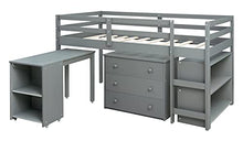 Load image into Gallery viewer, 3FT Bed Loft Bed 90x190cm Children Single Bed Children Bed Three drawers Desk Storage Mid Sleeper Kids Storage Bed Shelves Loft Bed with Metal Accessories