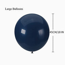 Load image into Gallery viewer, 18-Inch Large Balloons Big Ballons - Navy Blue White Silver Latex Giant Round Helium Balloon Graduation Wedding Bridal Decorations Birthday Party Boy Baby Shower Decor 15pcs Lasting Surprise