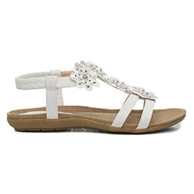 Load image into Gallery viewer, Lilley Womens White Flower Crochet Flat Sandal - Size 6 UK - White