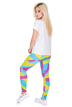 Load image into Gallery viewer, Kukubird Printed Patterns Women's Yoga Leggings Gym Fitness Running Pilates Tights Skinny Pants Size 6-10 Stretchable-Neon Sport