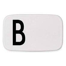 Load image into Gallery viewer, Design Letters Personal Lunch Box White (B) | Personalised Food Storage Container for Men, Women, Girls and Boys | White Lunch/ Food Box for Travel | Use as Sandwich Box | Dishwasher & Microwave Safe