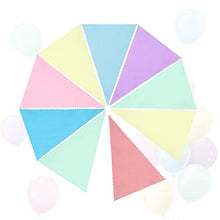 Load image into Gallery viewer, Alintor 46 Flags 40.6ft Bunting, Macarons Fabric Bunting + 18 Pastel Balloons, Birthday Bunting, Easter Bunting Ideal for Indoor Outdoor Ramadan, Baby Shower Banner, Garden Party Decorations