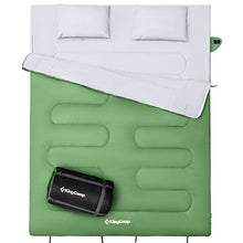 Load image into Gallery viewer, KingCamp Double Sleeping Bag with 2 Pillows Queen Size & Extra-Large Rectangular Sleeping Bags for Adults 4 Seasons Waterproof Envelope Sleeping Bag for Camping Hiking Indoor Outdoor